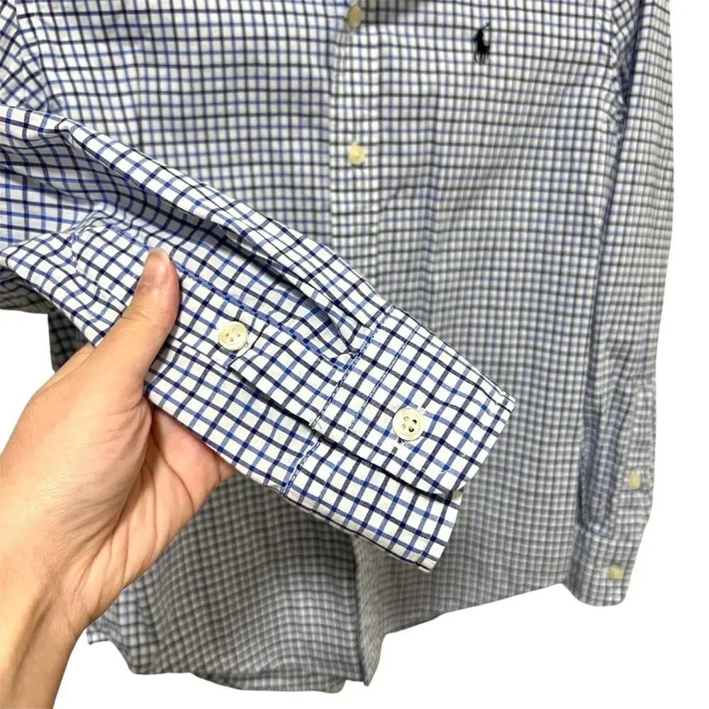 Polo Ralph Lauren Kids Plaid Poplin Button-Down Shirt M 10-12
